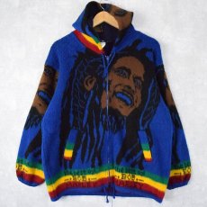 画像1: Bob Marley エクアドル製 シャギーニットパーカー M (1)