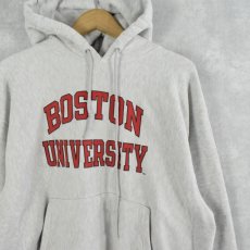 画像1: Champion REVERSE WEAVE "BOSTON UNIVERSITY" スウェットフーディー L (1)