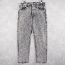 画像1: 90's Levi's 505 USA製 ケミカルウォッシュデニムパンツ W35 (1)