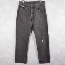 画像1: 90's Levi's 501 USA製 ブラックデニムパンツ W33 (1)