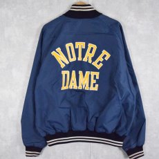 画像1: 90's Champion USA製 "NOTRE DAME" ナイロンスタジャン XL (1)