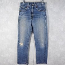 画像1: 70's Levi's 505 66single "縦落ち" デニムパンツ W30 (1)