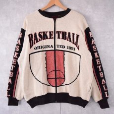 画像1: USA製 "BASKETBALL" 刺繍ジャケット M (1)