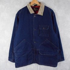 画像1: 80's LAKELAND 襟スウェード切替×ブランケットライナー デニムカバーオール SIZE42 (1)