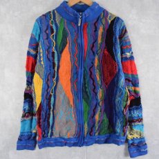 画像1: COOGI 3D柄織り コットンニットジャケット XL (1)