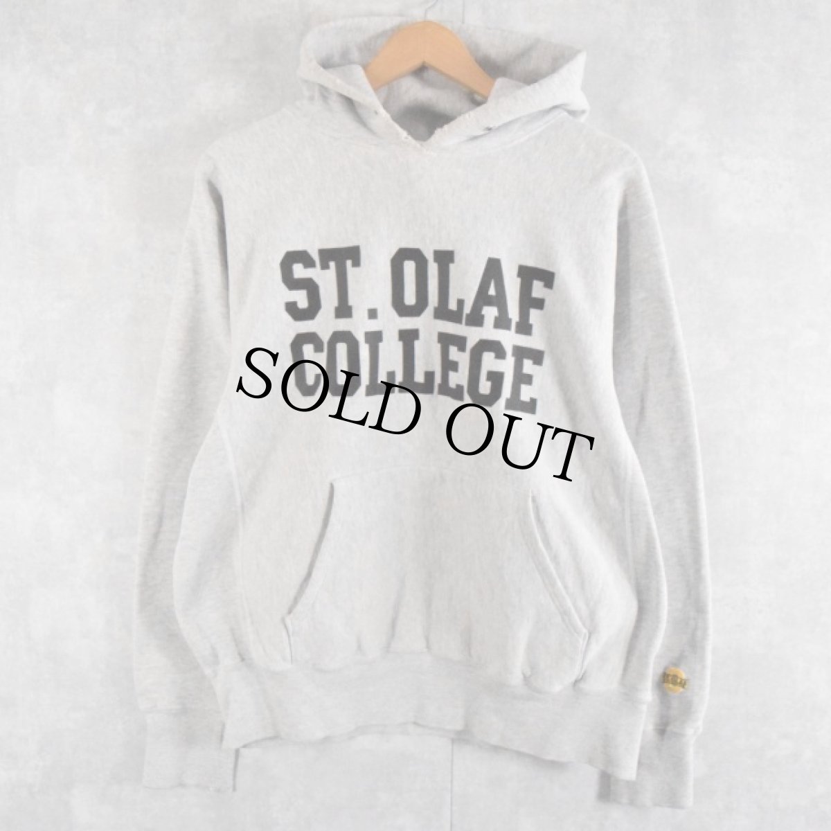 画像1: 90's The Cotton Exchange USA製 REVERSE WEAVE TYPE "ST. OLAF COLLEGE" スウェットフーディー M (1)