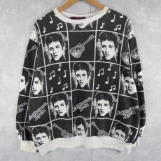 画像1: 80’s USA製 Elvis Presley "Jailhouse Rock" 総柄プリントスウェット XL (1)