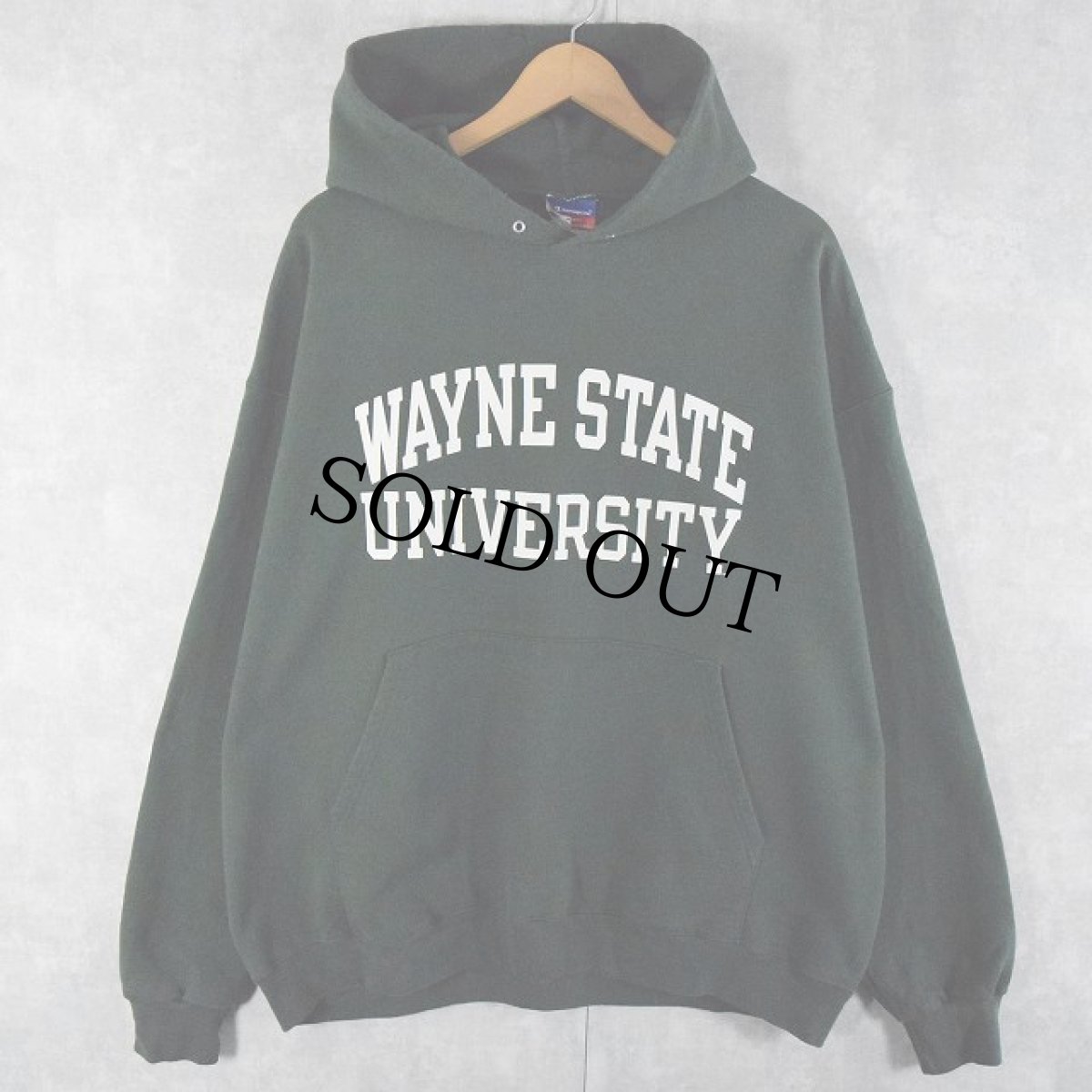 画像1: Champion "WAYNE STATE UNIVERSITY" スウェットフーディー XXL (1)