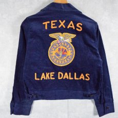 画像1: 80's FFA "TEXAS LAKE DALLAS" ファーマーズコーデュロイジャケット 36 (1)