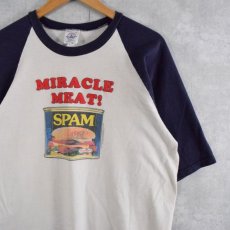 画像1: SPAM "MIRACLE MEAT!" 発泡プリント ラグランTシャツ L (1)