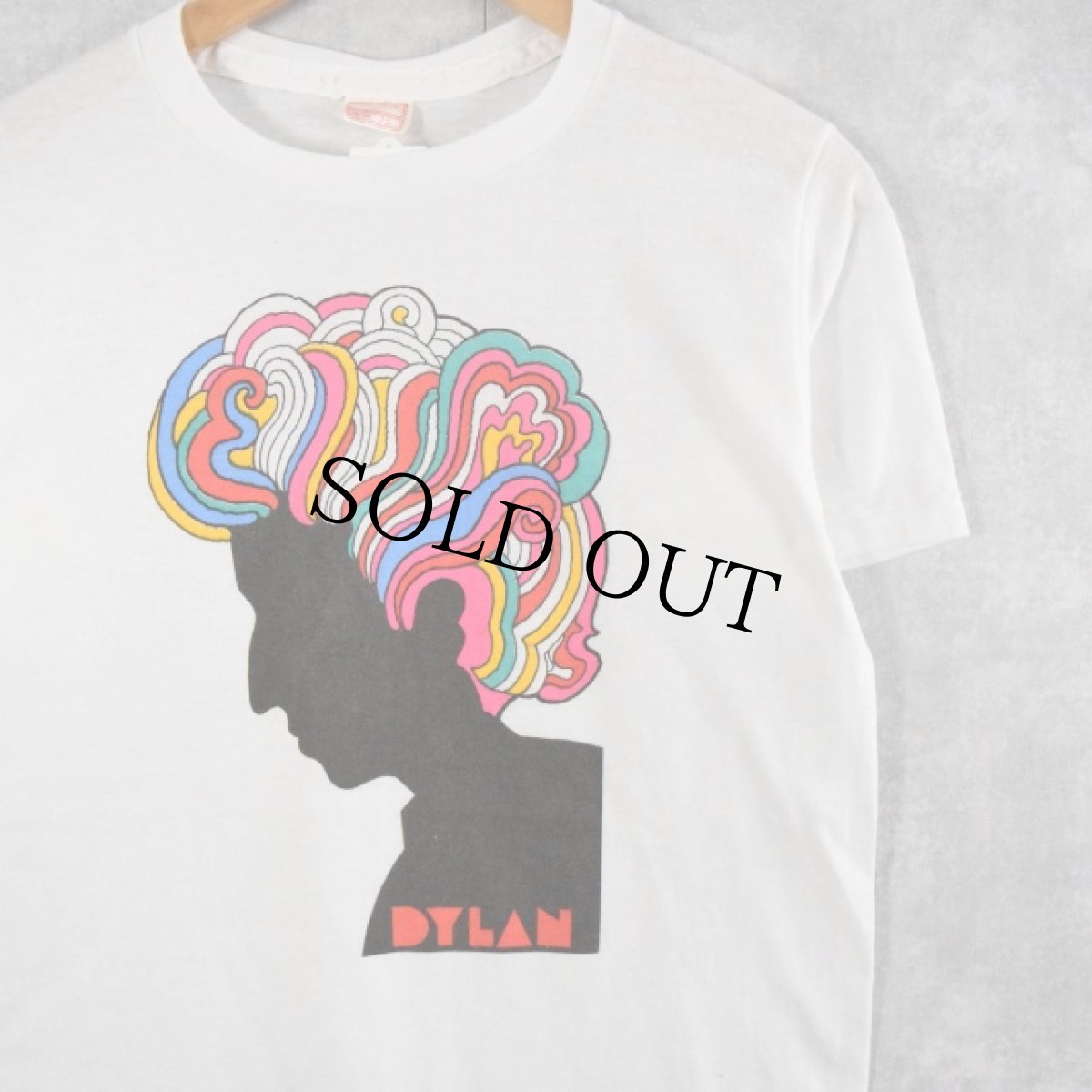 画像1: 70〜80's Milton Glaser "BOB DYLAN" アートプリントTシャツ M (1)