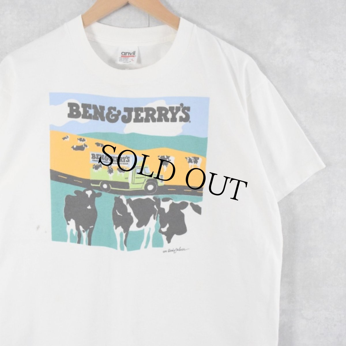 画像1: 90's BEN & JERRY'S USA製 企業プリントTシャツ L (1)