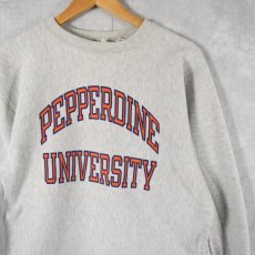 画像1: 80's Champion REVERSE WEAVE トリコタグ USA製 "PEPPERDINE UNIVERSITY" 染み込みプリントスウェット M (1)