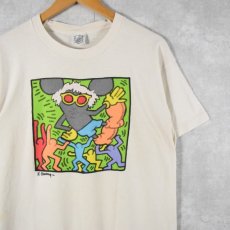 画像1: 90's Keith Haring USA製 "Andy Mouse" アートプリントTシャツ L (1)