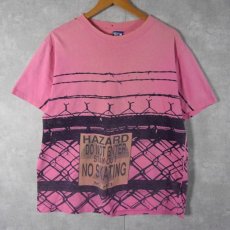 画像1: 90's Ocean Pacific 有刺鉄線プリントTシャツ L (1)