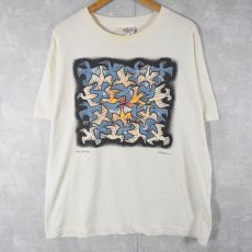 画像2: 90's M.C. Escher USA製 騙し絵アートTシャツ XL (2)