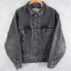 画像1: 90's Levi's 70427 USA製 ネルライナー ブラックデニムジャケット  (1)