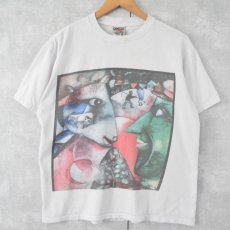 画像1: 90's Marc Chagall "I and Village" アートプリントTシャツ L (1)