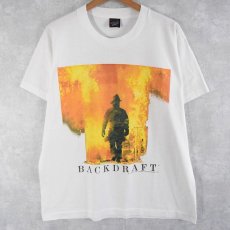 画像1: 90's BACKDRAFT USA製 アクション映画プリントTシャツ XL (1)