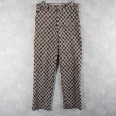 画像1: 70's AUTHENTIC KNIT チェック柄 スラックス W31 (1)