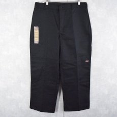 画像1: Dickies "LOOSE FIT" ダブルニーワークパンツ BLACK フラッシャー付き W36 (1)