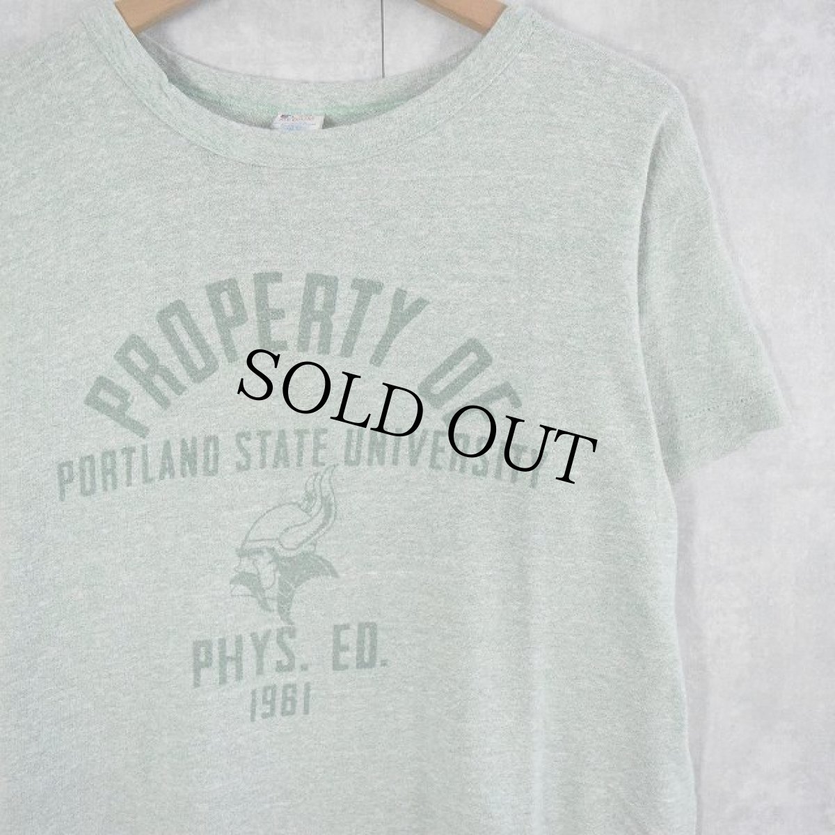 画像1: 80's Champion トリコタグ USA製 "PROPERTY OF PORTLAND STATE UNIVERSITY" プリントTシャツ M (1)