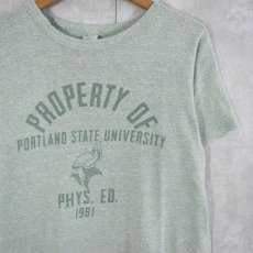 画像1: 80's Champion トリコタグ USA製 "PROPERTY OF PORTLAND STATE UNIVERSITY" プリントTシャツ M (1)