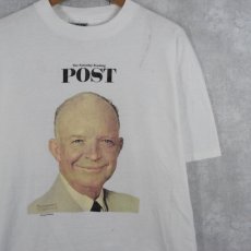 画像1: 90's Norman Rockwell  The Saturday Evening POST "Dwight Eisenhower" アートイラストTシャツ L  (1)