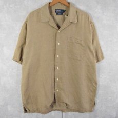 画像1: POLO Ralph Lauren "CLAYTON" リネン×コットン オープンカラーシャツ L (1)