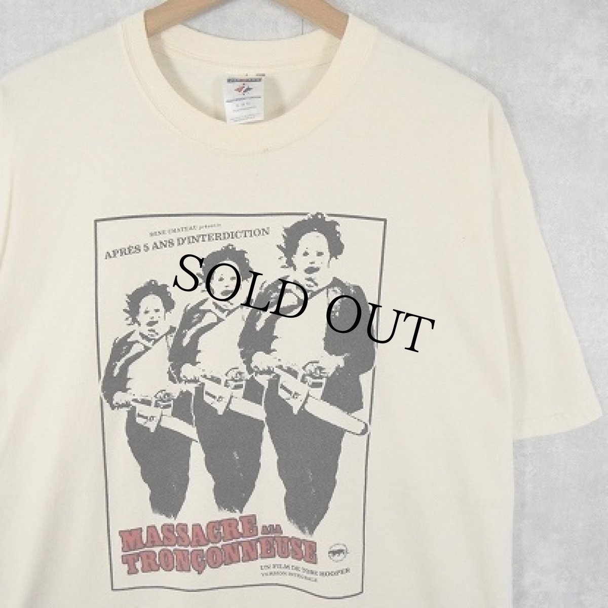 画像1: MASSACRE ALA TRONÇONNEUSE ホラー映画 プリントTシャツ XL (1)