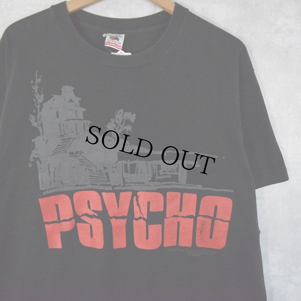 画像1: 90's PSYCHO USA製 サイコスリラー映画 プリントTシャツ L (1)