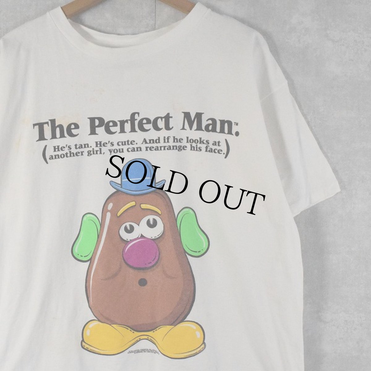 画像1: 90's Mr. Potato Head USA製 "The Perfect Man" キャラクタープリントTシャツ XL (1)