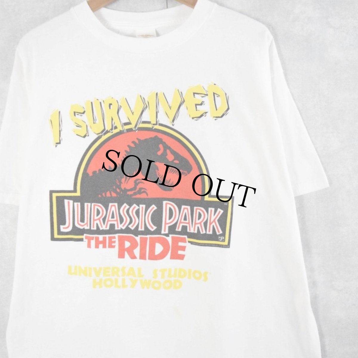 画像1: 90's JURASSIC PARK THE RIDE USA製 プリントTシャツ XL (1)