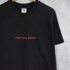 画像1: 90's JOHN BALDESSARI "FOTOFOLIO" メッセージプリントTシャツ L (1)