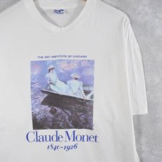 画像1: 90's Claude Monet USA製 "On the Boat" アートプリントTシャツ XL (1)