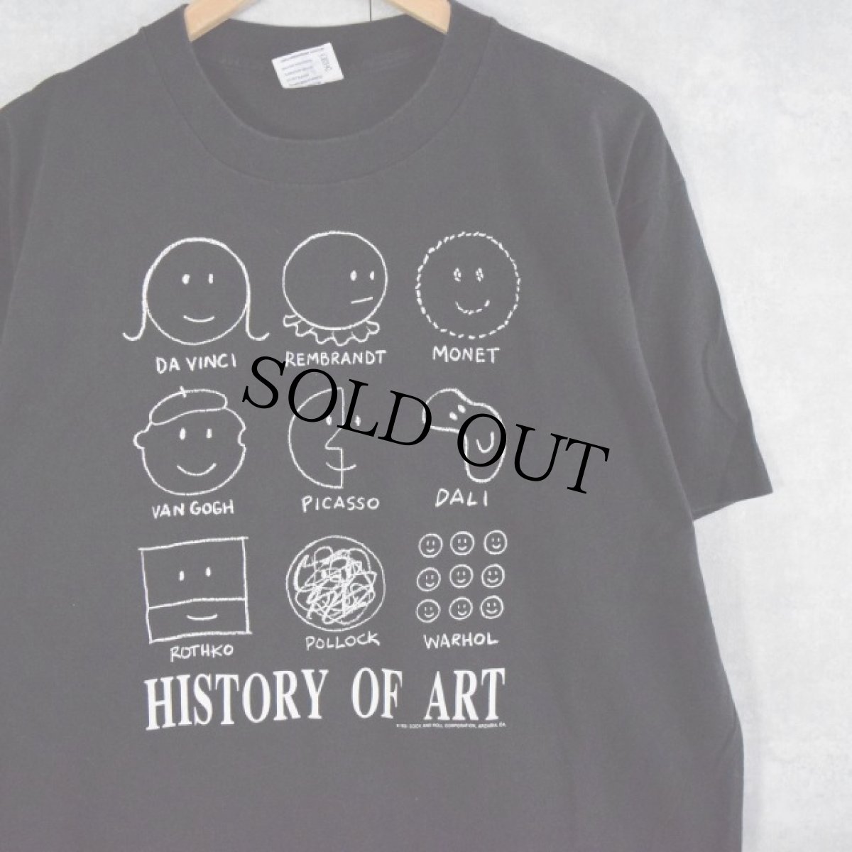 画像1: 90's HISTORY OF ART USA製 アートプリントTシャツ XL (1)