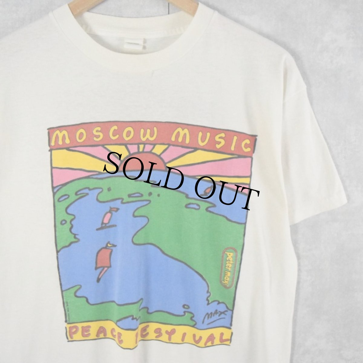 画像1: 80's Peter Max USA製 "PEACE FESTIVAL" アートプリントTシャツ ONE SIZE (1)