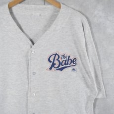 画像1: 90's "the Babe" 映画ロゴプリント ベースボールシャツ XL (1)