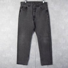 画像1: 90's Levi's 501 USA製 "サルファブラック" ブラックデニム W34 (1)