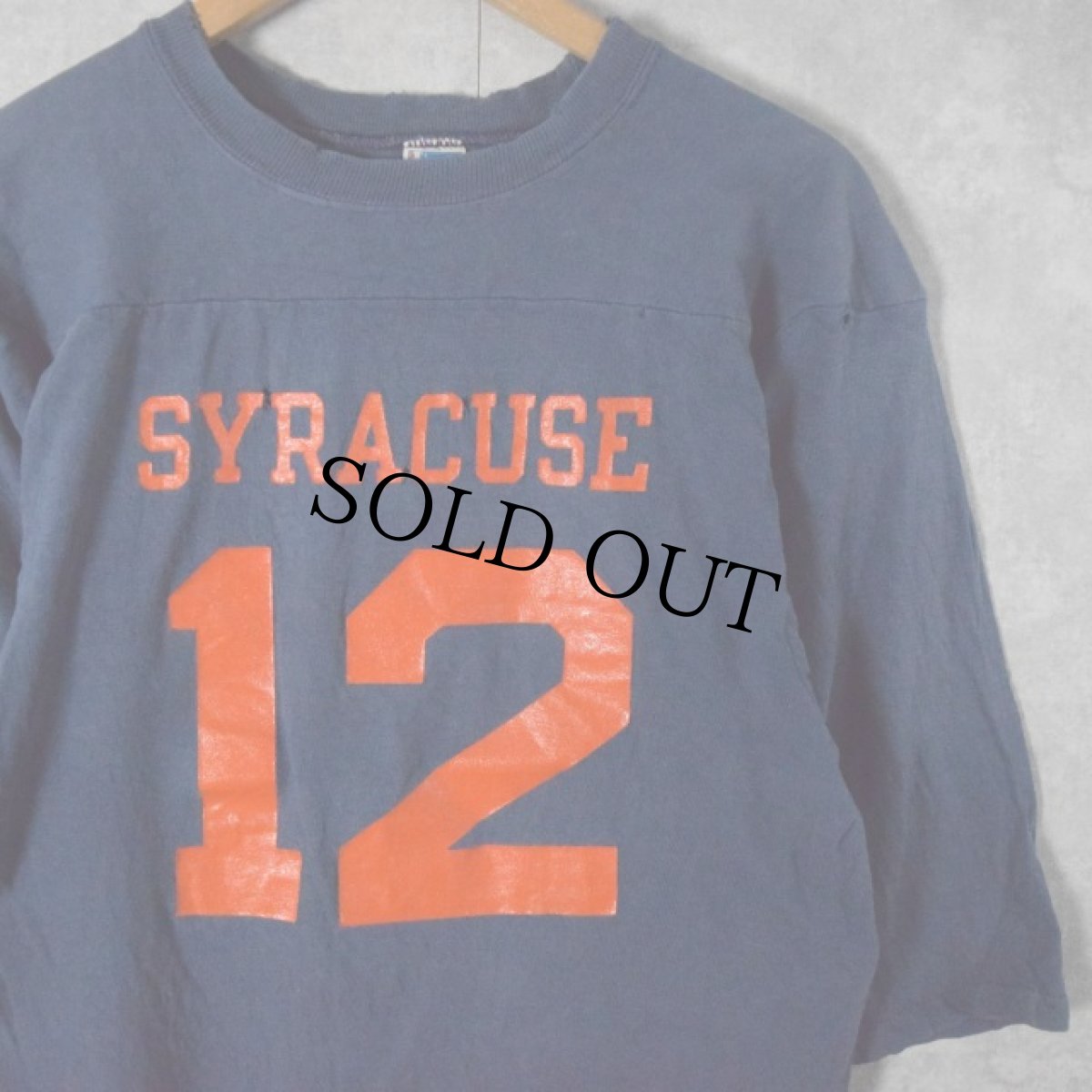 画像1: 70's Champion バータグ USA製 "SYRACUSE 12" フットボールTシャツ M (1)