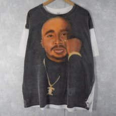 画像1: 90's 2pac USA製 大判 ハンドペイント ヒップホップTシャツ 2X  (1)