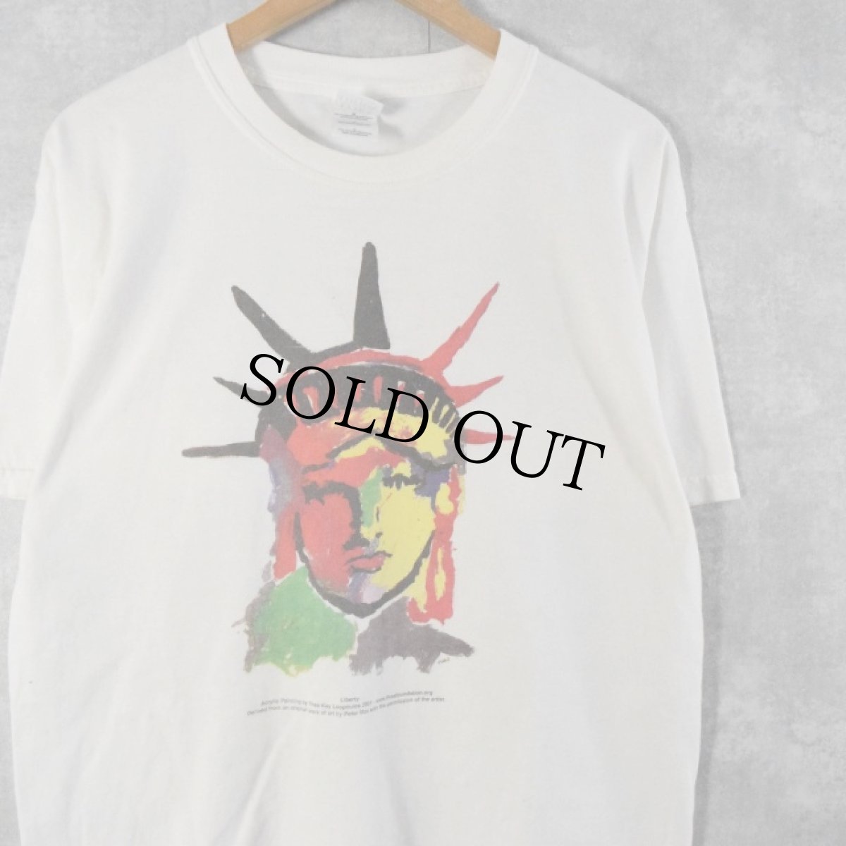 画像1: Peter Max "Liberty Head" アートTシャツ L (1)