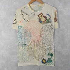 画像1: 80's〜 USA製 ハンドペイント Tシャツ L (1)