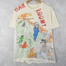 画像1: 80's USA製 ハンドペイント Tシャツ XL (1)