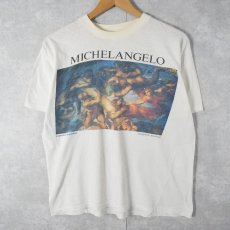 画像1: 90's MICHELANGELO "Giudizio Universale" アートプリントTシャツ (1)