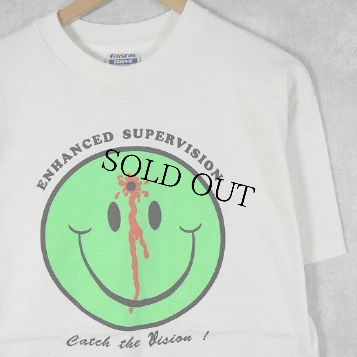 画像1: 90's USA製 "ENHANCED SUPERVISION" プリントTシャツ XL (1)