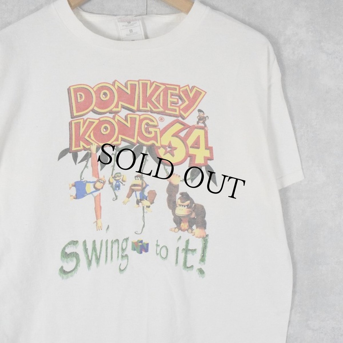 画像1: 90's DONEY KONG 64 ゲームプリントTシャツ L (1)