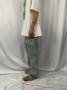 画像3: ARIZONA JEAN CO. パッチワーク×ペンキペイント デニムパンツ W35 (3)