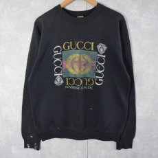 画像1: 90's USA製 ブート GUCCI ロゴプリントスウェット XL (1)