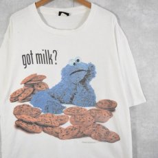 画像1: 90's COOKIE MONSTER "got milk" キャラクタープリント Tシャツ XL (1)